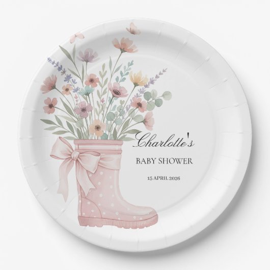 individuelle Wildblumen-Blumen-Papierteller-Vorlag Pappteller (Vorderseite)