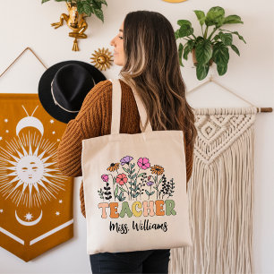 Individuelle Wildblumen-Lehrertasche, Geschenk zum Tragetasche