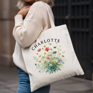 Individuelle Wildblumen-Tasche als Geschenk zum An Tragetasche