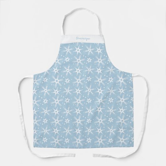 Individuelle Winter Snowflake All-over Print-Schür Schürze (Vorderseite)