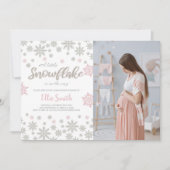 Individuelle Winter Wonderland Babydusche Einladung (Vorderseite)