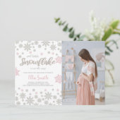 Individuelle Winter Wonderland Babydusche Einladung (Stehend Vorderseite)