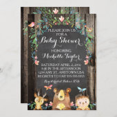 Individuelle Wohn-Tiere Baby-Dusche Einladung (Vorne/Hinten)