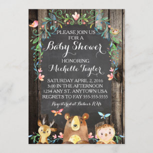 Individuelle Wohn-Tiere Baby-Dusche Einladung