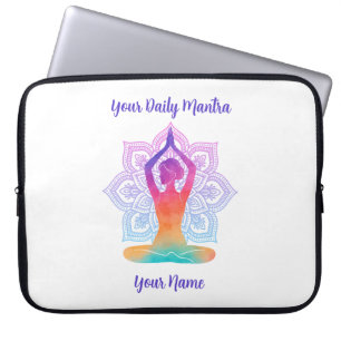 Individuelle Yoga-Laptoptasche mit Namen und Mantr Laptopschutzhülle
