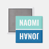 Individuellen Namen Aqua und Cobalt Blue Geschirrs Magnet (Vorderseite/Rückseite)