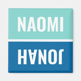 Individuellen Namen Aqua und Cobalt Blue Geschirrs Magnet