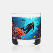 Individuellen Namen Scuba Diver Whiskyglas (Rückseite)