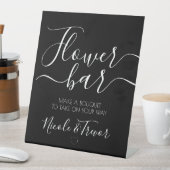 Individuellen Namens Black Calligraphy Blume Bar Sockelschild (In Situ)