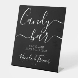 Individuellen Namens Black Calligraphy Candy Bar Sockelschild
