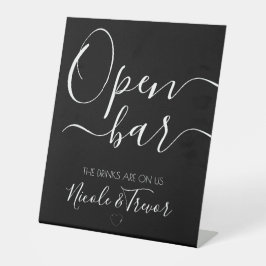 Individuellen Namens Black Calligraphy Open Bar Sockelschild
