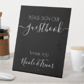 Individuellen Namens Black Calligraphy Sign Guestb Sockelschild (In Situ)