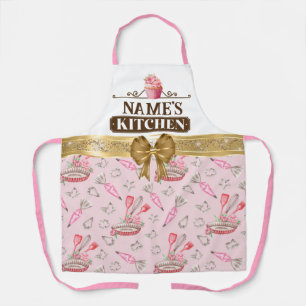 Individuellen Namens Küche, Backwerkzeug und Goldb Schürze