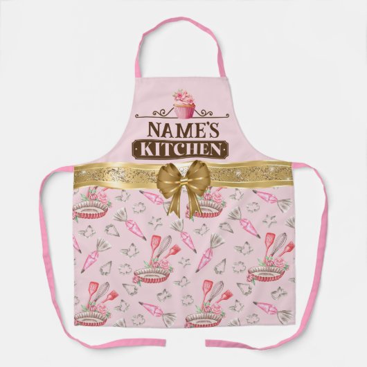 Individuellen Namens Küche, Backwerkzeug und Goldb Schürze (Vorderseite)