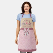 Individuellen Namens Küche Rosa Kuchen und elegant Schürze (Getragen)