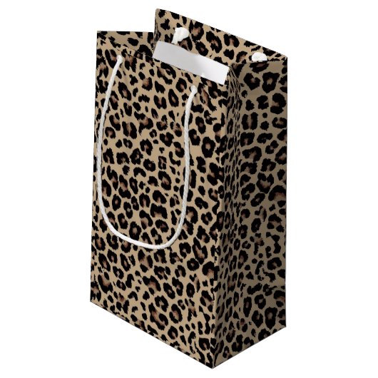 individuellen Namens Luxury Cheetah Liebe Kleine Geschenktüte (Rückseite Schrägansicht)