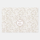 Individuellen Namens Mocha Mousse Brown Wedding Geschenkpapier Set (Vorderseite)