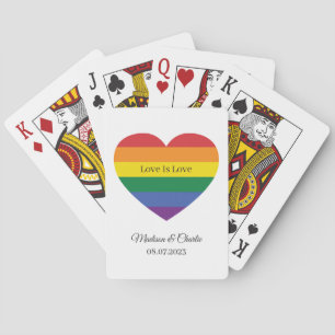 Individuellen Namens Rainbow Heart Spielkarten