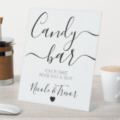 Individuellen Namens White Calligraphy Candy Bar Sockelschild (In Situ)