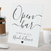 Individuellen Namens White Calligraphy Open Bar Sockelschild (In Situ)