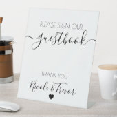 Individuellen Namens White Calligraphy Sign Guestb Sockelschild (In Situ)
