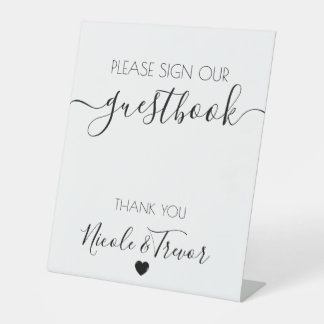 Individuellen Namens White Calligraphy Sign Guestb Sockelschild