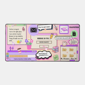 Individueller Affirmationslehrer Kawaii rosa lila  Schreibtischunterlage