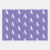Individueller Anfänger-Monogramm-Letter in lila Fa Geschenkpapier Set (Vorderseite)