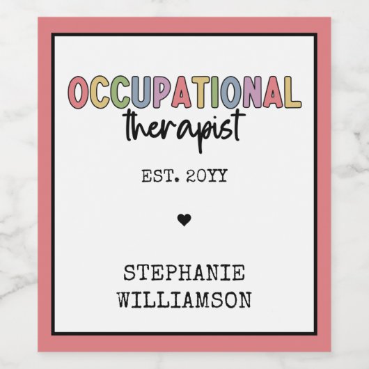 Individueller Arbeitstherapeut OT Graduate Gifts Weinetikett (Einzelnes Label)