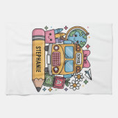 Individueller Back-to-School-Bus - Individualisier Geschirrtuch (Horizontal)