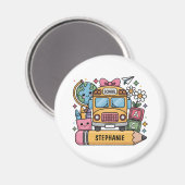 Individueller Back-to-School-Bus - Individualisier Magnet (Vorderseite/Rückseite)