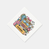 Individueller Back-to-School-Bus - Individualisier Serviette (Ecke)