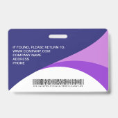 Individueller Barcode für Firmenbesucher Lila Ausweis (Rückseite)