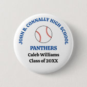 Individueller Baseballspieler der Blue High School Button (Vorderseite)