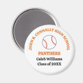 Individueller Baseballspieler der Orange High Scho Magnet (Vorderseite/Rückseite)
