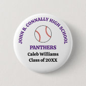 Individueller Baseballspieler der Purple High Scho Button (Vorderseite)