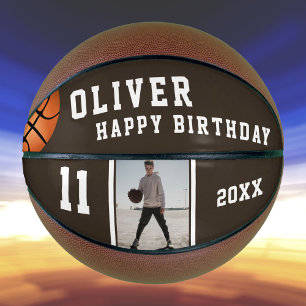 Individueller Basketball Happy Birthday mit Foto