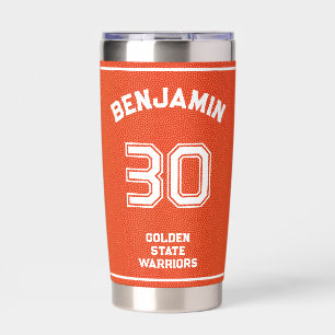 Individueller Basketball Texturiert Orange Isolier Thermobecher