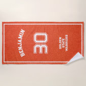 Individueller Basketball Texturiert Orange Strandtuch (Vorderseite)