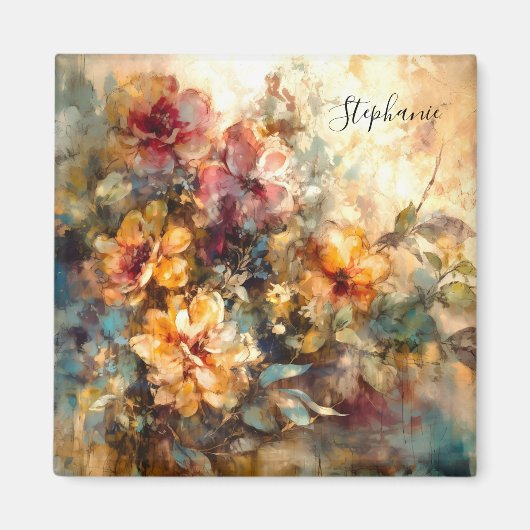 Individueller Blumen-Wasserfarben-Magnet Magnet (Vorne)
