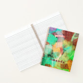 Individueller Boho-Patchwork-Look Abstract Grün Br Notizblock (Innenseite)