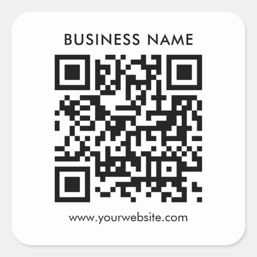 Individueller Business QR Code für moderne Minimal Quadratischer Aufkleber (Vorderseite)