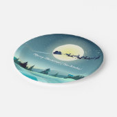 individueller Cartoon für Flying Sleigh Pappteller (Schrägansicht)