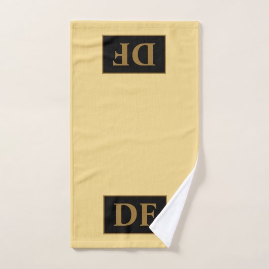 Individueller Champagner mit Golden Initial Handtu Handtuch (Handtuch)