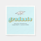 Individueller Cocktail der Retro Typografy Graduat Serviette (Vorderseite)