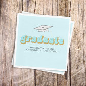 Individueller Cocktail der Retro Typografy Graduat Serviette