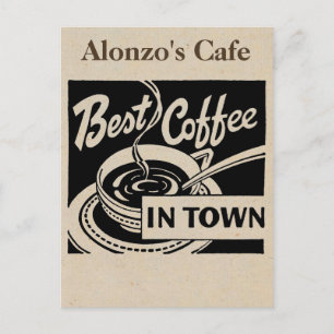 individueller Coffee Shop - Latte Postkarte