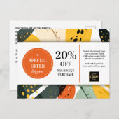 Individueller Couponnachlass Modernes Abstraktes M Postkarte (Vorne/Hinten)