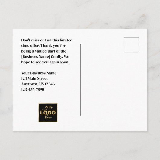 Individueller Couponnachlass Modernes Abstraktes M Postkarte (Rückseite)