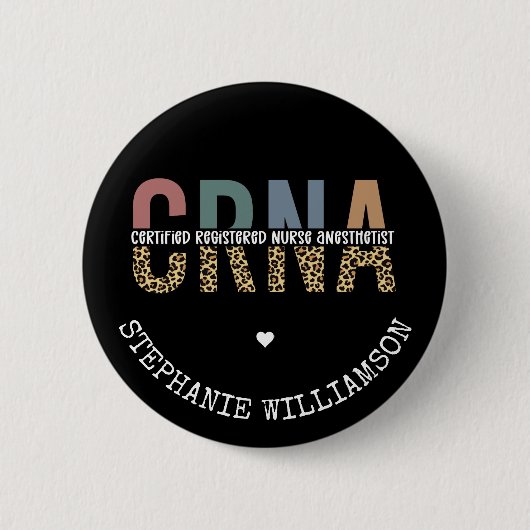 Individueller CRNA zertifizierter Krankenpfleger Button (Vorderseite)